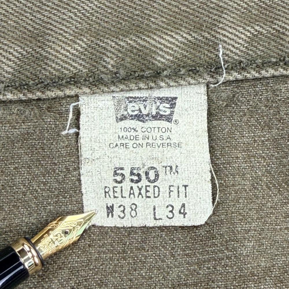 Vintage Levi's 550 Relaxed Fit Jeans Men 38x34 Brown Relaxed Denim Made In Texas - Picture 4 of 16